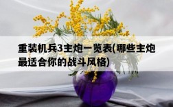 重裝機兵3主炮一覽表，哪些主炮最適合你的戰斗風格