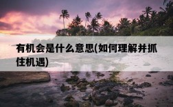 有機會是什么意思，如何理解并抓住機遇
