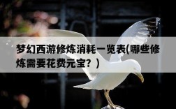 夢幻西游修煉消耗一覽表，哪些修煉需要花費元寶？