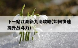 下一站江湖新九陰攻略，如何快速提升戰斗力