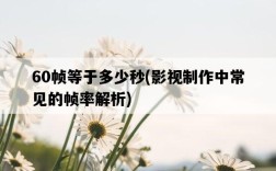 60幀等于多少秒，影視制作中常見的幀率解析
