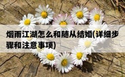 煙雨江湖怎么和隨從結婚，詳細步驟和注意事項