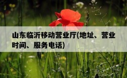 山東臨沂移動營業廳，地址、營業時間、服務電話