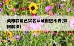 英雄聯盟已實名認證但進不去，如何解決