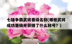 七雄爭霸武將晉級名稱，哪些武將成功晉級并獲得了什么稱號？