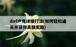 dnf盧克詳細打法，如何輕松通關并獲得高額獎勵