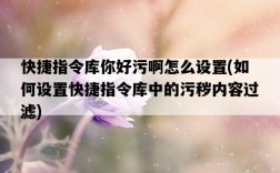 快捷指令庫你好污啊怎么設置，如何設置快捷指令庫中的污穢內容過濾