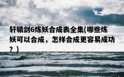 軒轅劍6煉妖合成表全集，哪些煉妖可以合成，怎樣合成更容易成功？