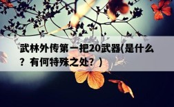 武林外傳第一把20武器，是什么？有何特殊之處？
