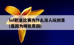 lol職業比賽為什么沒人玩劍圣，是因為哪些原因