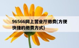 96566網上營業廳繳費，方便快捷的繳費方式
