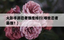 火影手游忍者強度排行，哪些忍者最強？