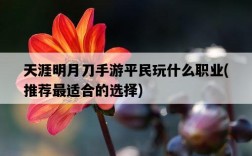 天涯明月刀手游平民玩什么職業，推薦最適合的選擇