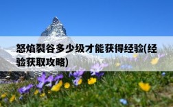 怒焰裂谷多少級才能獲得經驗，經驗獲取攻略