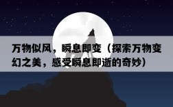 萬物似風，瞬息即變（探索萬物變幻之美，感受瞬息即逝的奇妙）