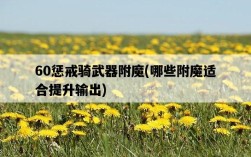 60懲戒騎武器附魔，哪些附魔適合提升輸出