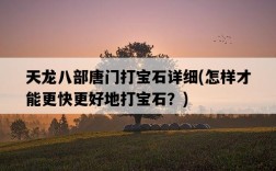 天龍八部唐門打寶石詳細，怎樣才能更快更好地打寶石？