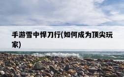 手游雪中悍刀行，如何成為頂尖玩家
