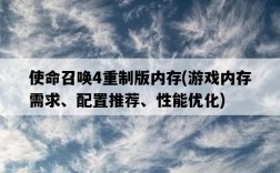 使命召喚4重制版內存，游戲內存需求、配置推薦、性能優化