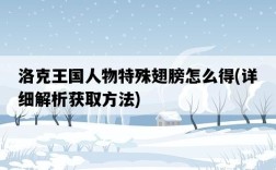洛克王國人物特殊翅膀怎么得，詳細解析獲取方法
