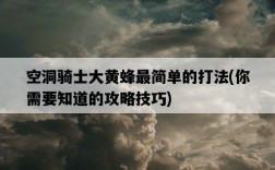 空洞騎士大黃蜂最簡單的打法，你需要知道的攻略技巧