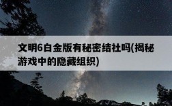 文明6白金版有秘密結社嗎，揭秘游戲中的隱藏組織