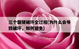 三個磐鍵破壞全過程，為什么會導致破壞，如何避免
