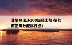 艾爾登法環100級騎士加點，如何正確分配屬性點