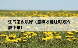 生氣怎么哄好（怎樣才能讓對方冷靜下來）