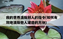 我的世界清除別人的指令，如何有效地清除他人建造的方塊