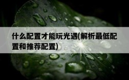 什么配置才能玩光遇，解析最低配置和推薦配置