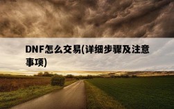 DNF怎么交易，詳細步驟及注意事項