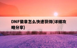 DNF徽章怎么快速獲得，詳細攻略分享