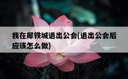 我在犀鐵城退出公會，退出公會后應該怎么做