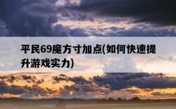 平民69魔方寸加點，如何快速提升游戲實力