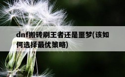 dnf搬磚刷王者還是噩夢，該如何選擇最優策略