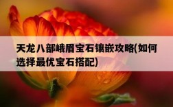 天龍八部峨眉寶石鑲嵌攻略，如何選擇最優寶石搭配