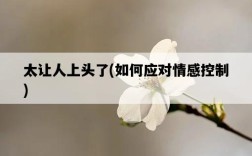 太讓人上頭了，如何應對情感控制