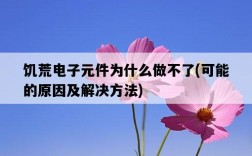 饑荒電子元件為什么做不了，可能的原因及解決方法
