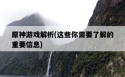 原神游戲解析，這些你需要了解的重要信息