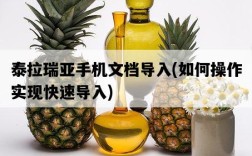 泰拉瑞亞手機文檔導入,如何操作實現快速導入