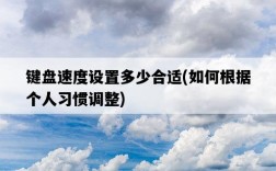 鍵盤速度設置多少合適，如何根據個人習慣調整