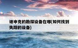 謝申克的勘探設備在哪,如何找到失蹤的設備