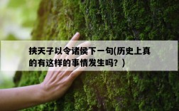 挾天子以令諸侯下一句，歷史上真的有這樣的事情發生嗎？