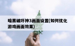 暗黑破壞神3畫面設置，如何優化游戲畫面效果