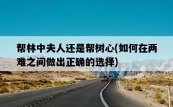 幫林中夫人還是幫樹心，如何在兩難之間做出正確的選擇