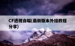 CF透視自瞄，最新版本外掛教程分享