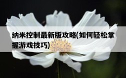 納米控制最新版攻略，如何輕松掌握游戲技巧