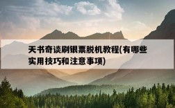 天書奇談刷銀票脫機教程，有哪些實用技巧和注意事項