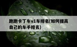 跑跑卡丁車v1車排名，如何提高自己的車手排名